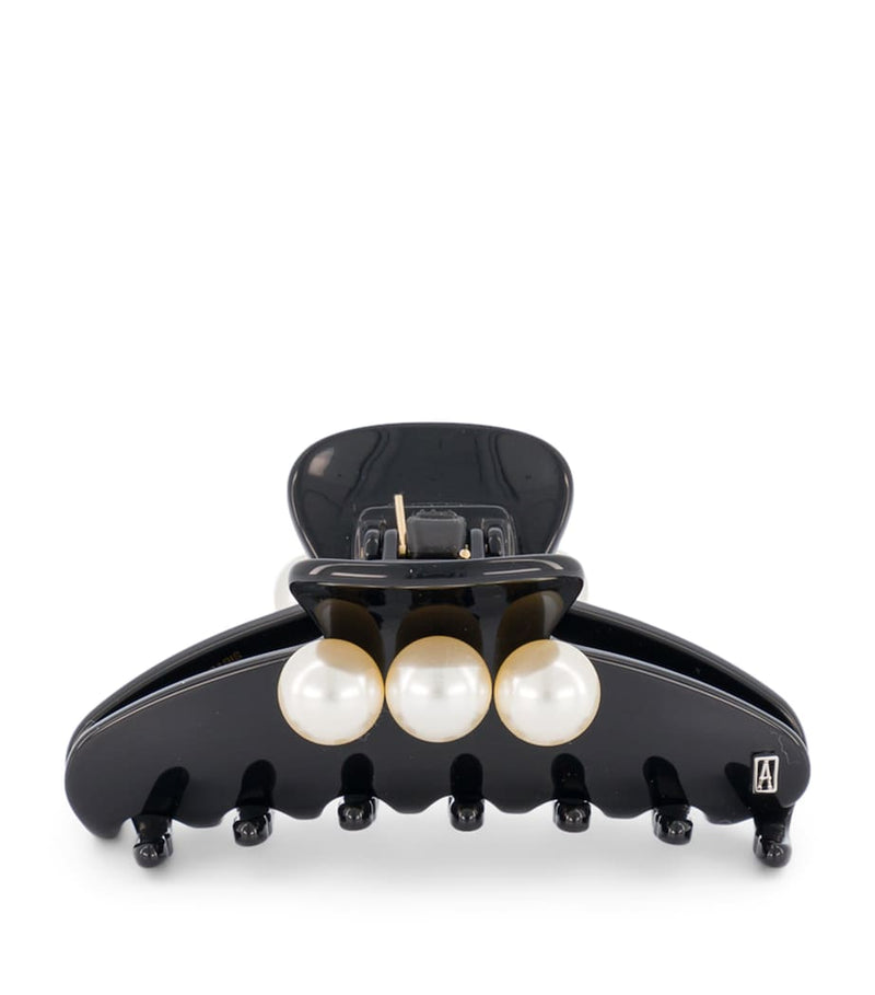 Alexandre de Paris hair clip oversize pearl-detail 8.5cm, imported from the UK