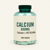 Calcium and Vitamin D3 Dietary Supplement Tablets, 600mg per Tablet, 60 Count