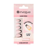 Invogue black french tip coffin nails 24 pieces (British brand)
