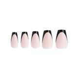 Invogue black french tip coffin nails 24 pieces (British brand)