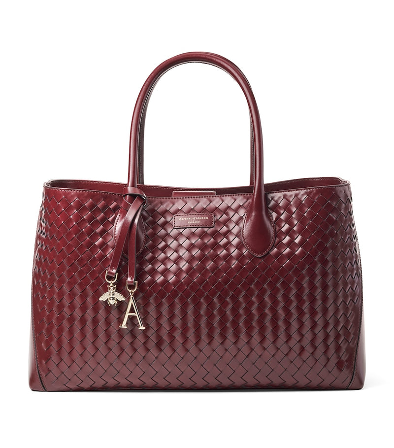 Aspinal of London woven leather tote bag - British product