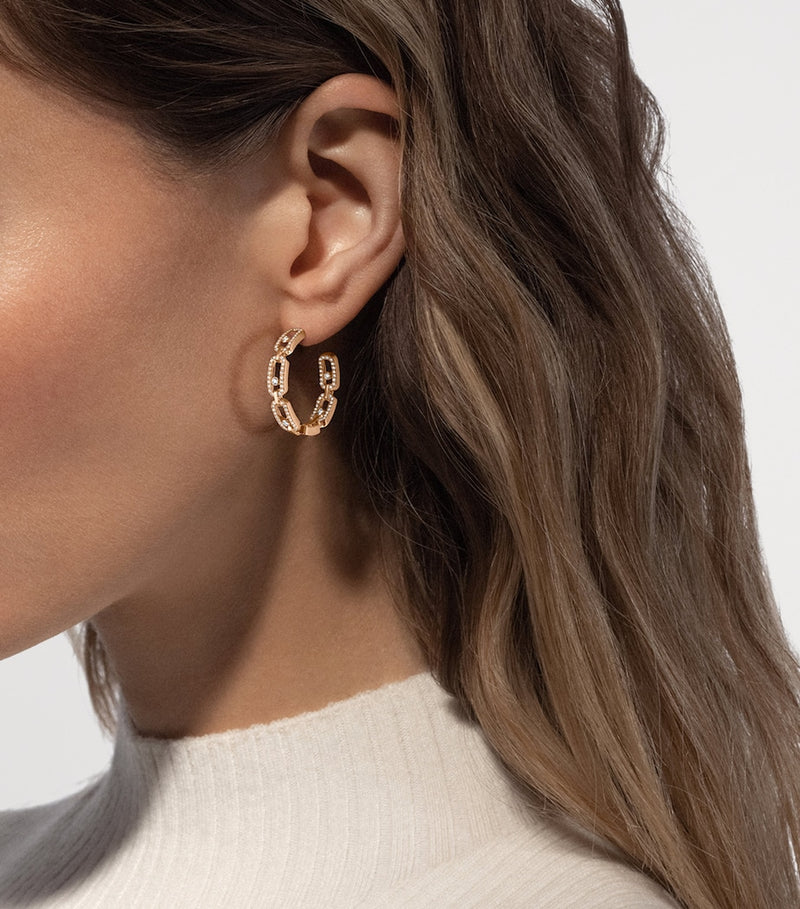 Messika Move Link hoop earrings yellow gold diamond 0.86ct - British product