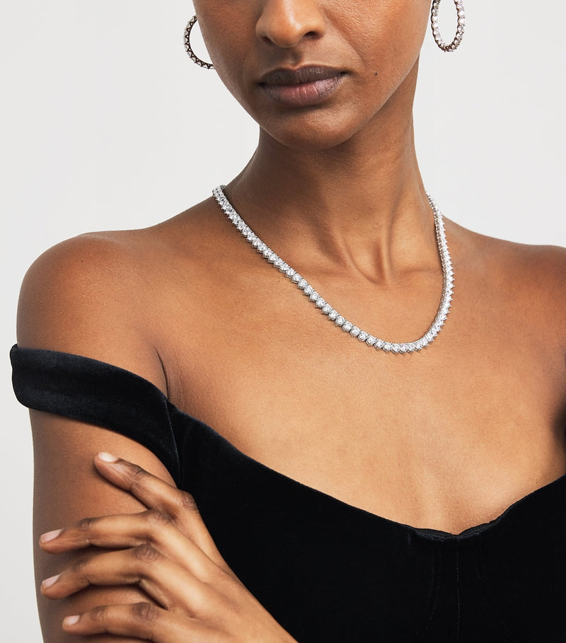 Harrods diamond tennis necklace 37.24ct white gold (British brand)