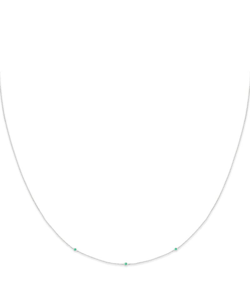Astrid & Miyu white gold emerald charm necklace - British product