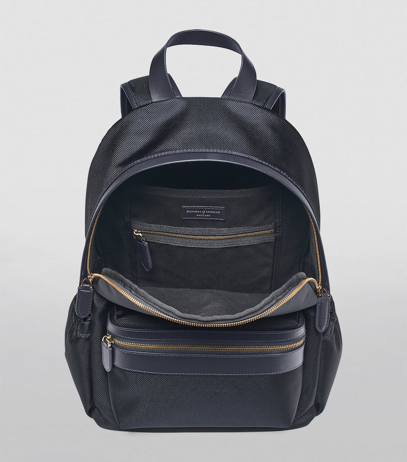 Aspinal of London nylon backpack with leather trims (British brand)