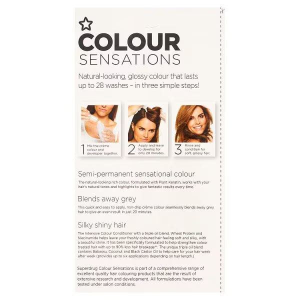 Superdrug Sensations Natural Medium Brown Hair Dye (British brand)