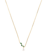 Harrods Astrid & Miyu Yellow Gold Diamond and Emerald Necklace- Buy online at McGrocer