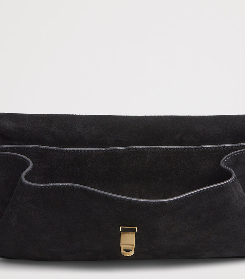 Sandro Paris suede Le Mambo shoulder bag H15xW31xD10.5cm (British brand)