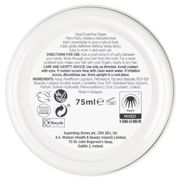 Superdrug Style Expertise Putty Shape Fibre 75ml (British brand)