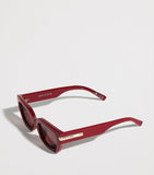 Le Specs Cubito cat eye sunglasses burgundy frames, imported from the UK