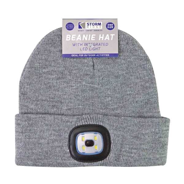 Sock Snob ladies knitted beanie hat with LED headlamp, UK version