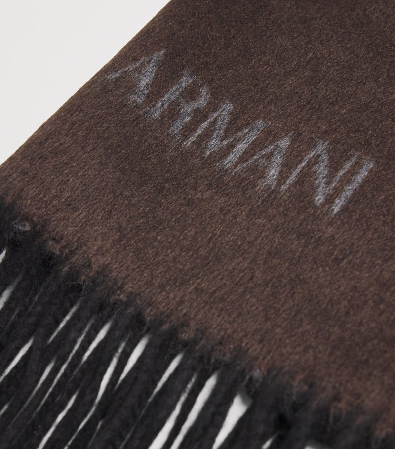 Giorgio Armani silk-cashmere fringed scarf, UK version