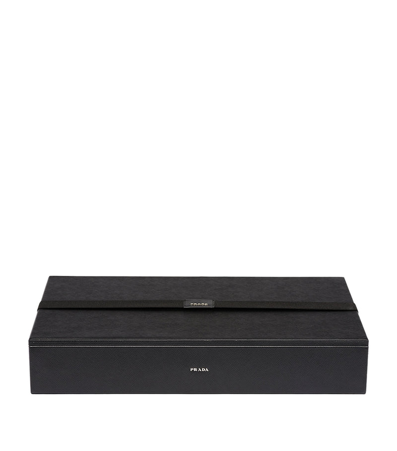 Prada Saffiano leather mahjong set with acrylic resin pieces, imported from the UK