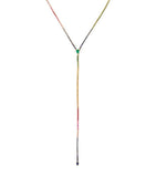 SHAY yellow gold diamond mixed gemstone rainbow threads necklace, UK version