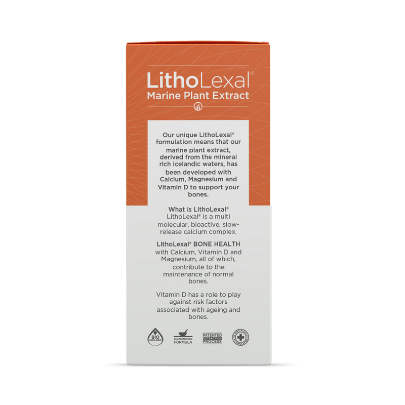 LithoLexal Bone Health supplement bottle, UK version