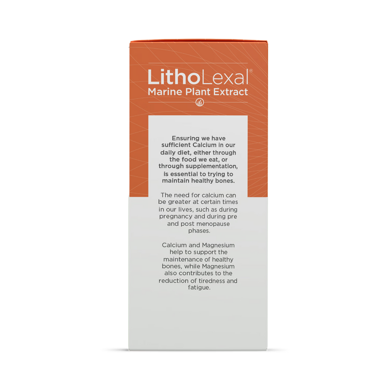 LithoLexal Bone Health supplement bottle, UK version