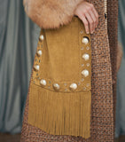 Valentino Garavani suede cross-body bag with fringe - British product