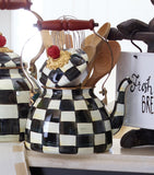 MacKenzie-Childs Courtly Check tea kettle, hand-painted design (British brand)
