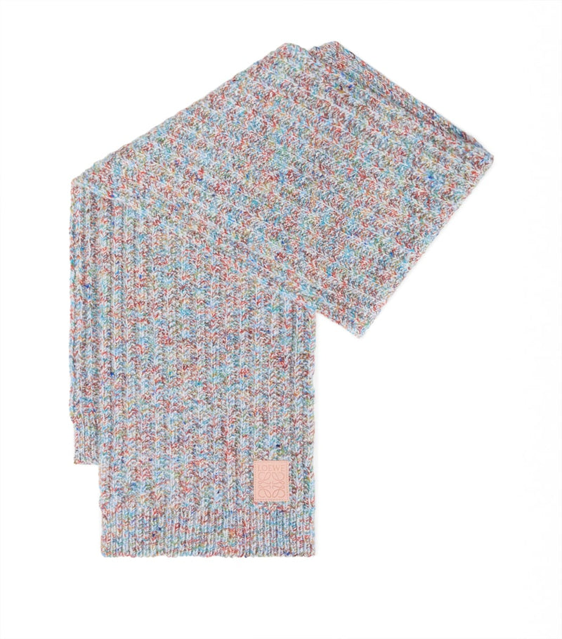 LOEWE wool-cashmere scarf with speckled design - British product