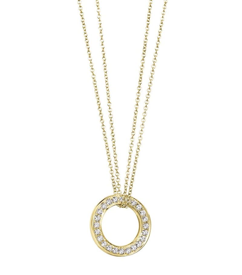 Boodles yellow gold and diamond large Roulette pendant, UK version