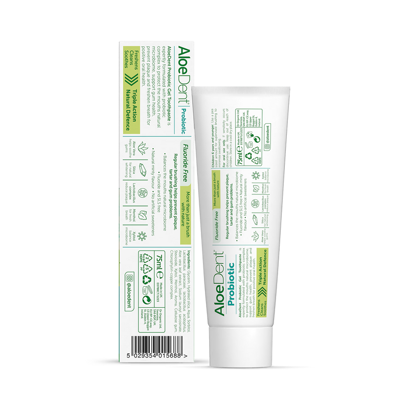 Aloe Dent Probiotic Toothpaste Fluoride Free 75ml - British product