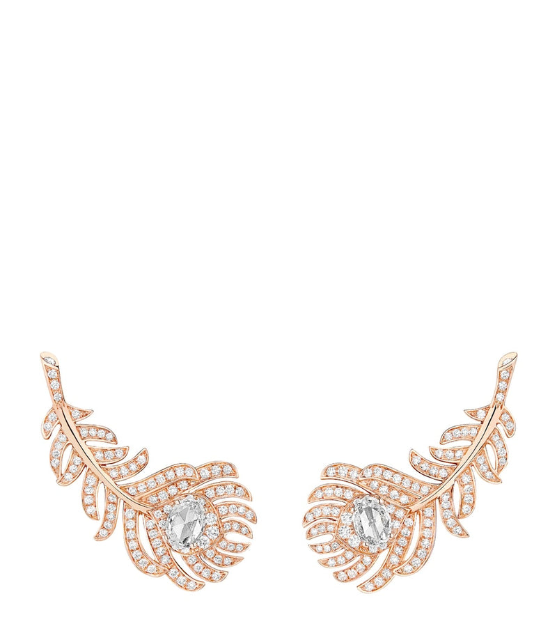 Boucheron rose gold Plume de Paon ear clips (British brand)