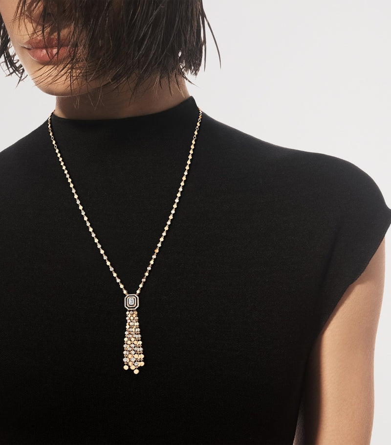 Messika D-Vibes diamond pink gold tassel necklace 1.66ct - British product