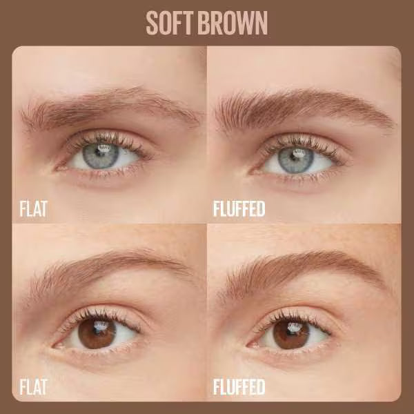 Maybelline Super Fluff 255 Soft Brown eyebrow mousse, imported from the UK