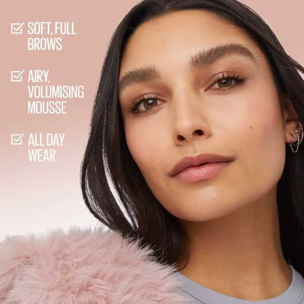 Maybelline Super Fluff 255 Soft Brown eyebrow mousse, imported from the UK