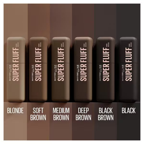 Maybelline Super Fluff 255 Soft Brown eyebrow mousse, imported from the UK