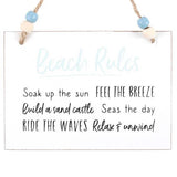 Something Different Beach Rules hanging sign 14x10cm, imported from the UK