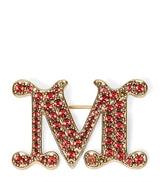 Harrods Max Mara Embellished Monogram Brooch- Buy online at McGrocer