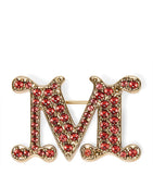 Max Mara monogram brooch crystal embellishment - British product