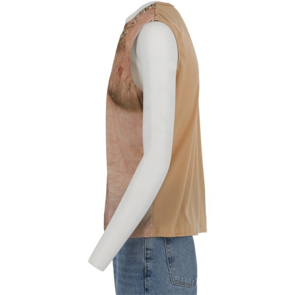 Smiffys realistic 70s hairy chest sleeveless top - British product