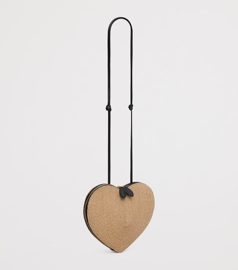 Alaïa heart-shaped straw shoulder bag (British brand)