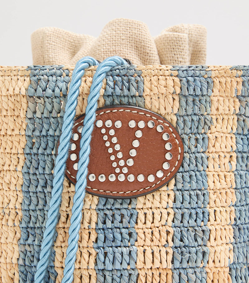 Valentino Garavani straw VLogo signature bucket bag, UK version