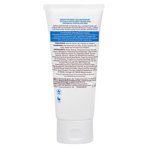 Palmer's Cocoa Butter Hand Cream 96g, imported from the UK
