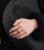 Spinelli Kilcollin yellow gold sapphire Vetra Vulcan ring (British brand)