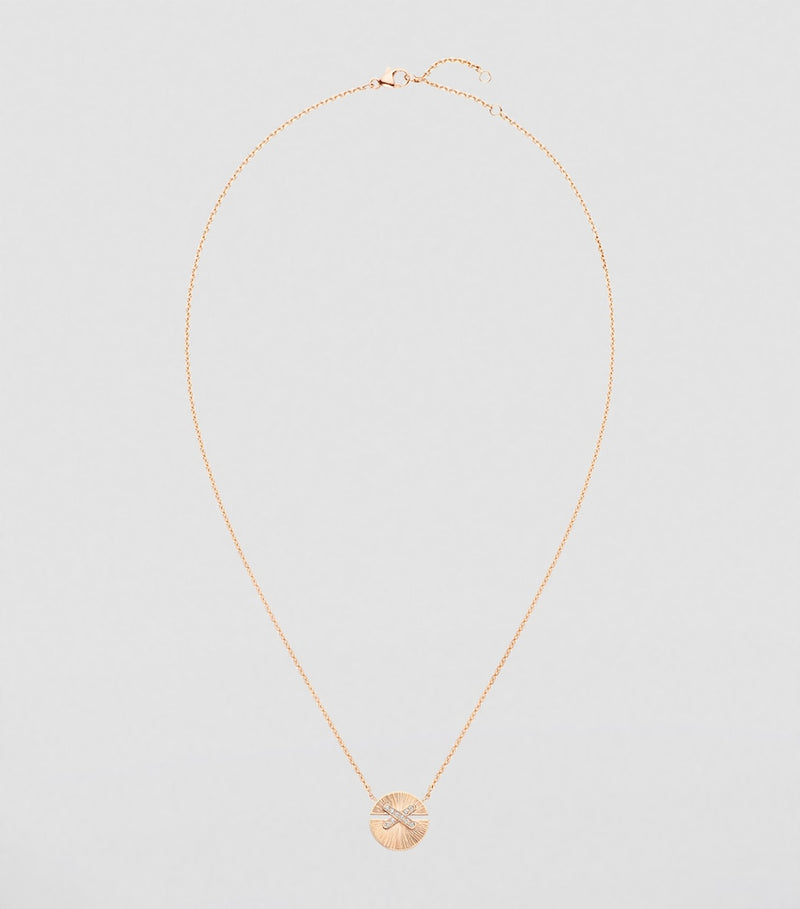 Chaumet small rose gold diamond pendant necklace (British brand)