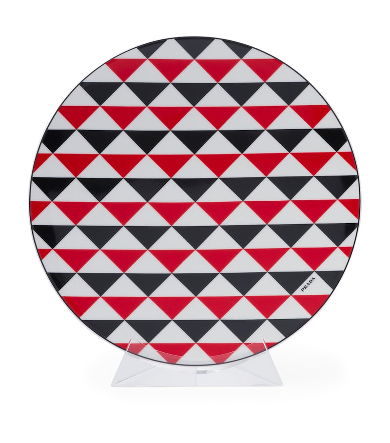 Prada Triangles charger plate 28cm, imported from the UK