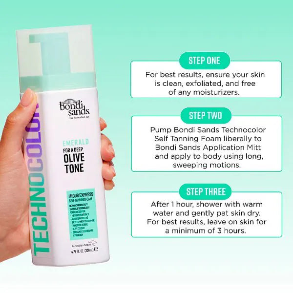Technocolor emerald self tanning foam 200ml (British brand)