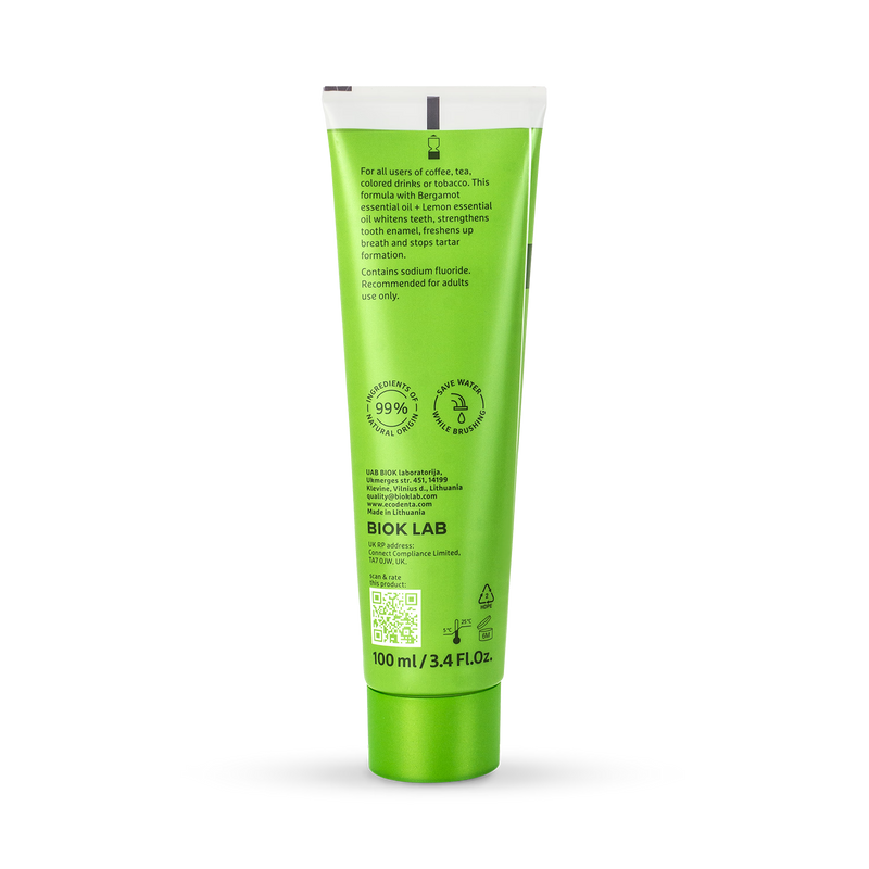 Ecodenta whitening toothpaste bergamot lemon 100ml - British product