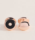 Deakin & Francis Manschettenknöpfe Roségold plattiert Diamant Onyx, UK Version