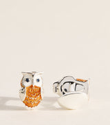 Harrods Deakin & Francis Sterling Silver and Sapphire Owl Cufflinks- Buy online at McGrocer