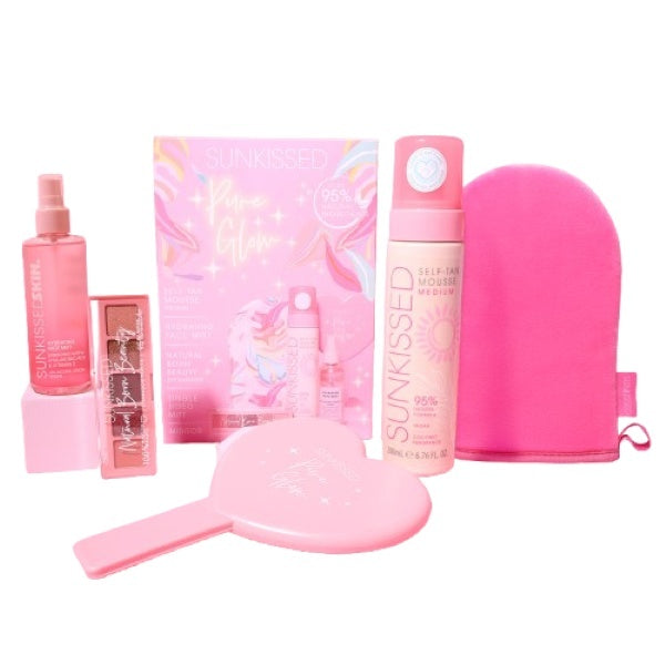 Sunkissed Pure Glow Medium Tanning Gift Set, imported from the UK