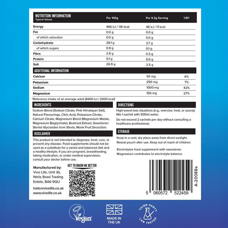 SUSTAIN Electrolytes hydration sachets, imported from the UK