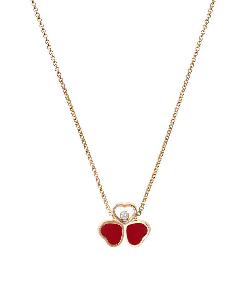 Chopard rose gold Happy Hearts diamond necklace, UK version