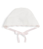 Pepa London linen-silk bonnet with scalloped trim, imported from the UK