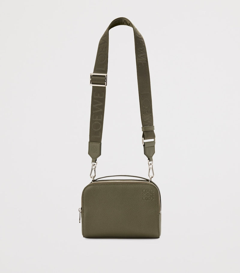 Loewe leather camera bag with two compartments and strap - British product