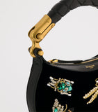 Balmain Mini Velvet Ebene top-handle bag - British product
